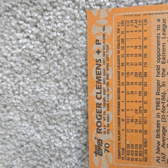 Baseball Card Singles Topps Roger Clemens 1988 - Picture 4 of 5